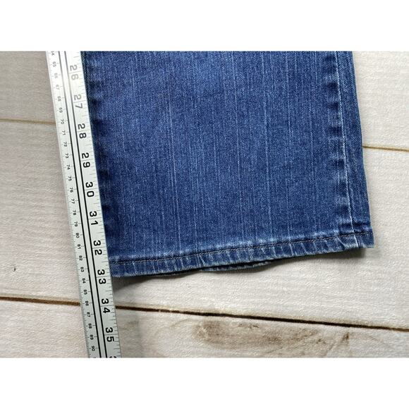 Lee Jeans Womens Size 16 Long Relaxed Bootcut High Rise Stretch Denim Distressed - Picture 8 of 11